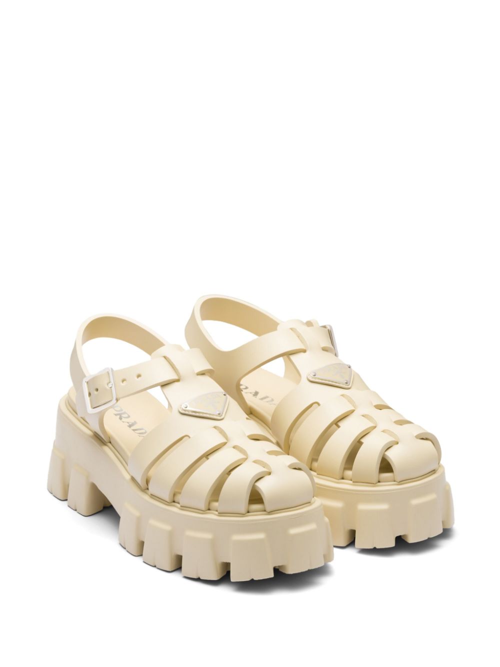 Prada Foam sandalen met logo - Beige