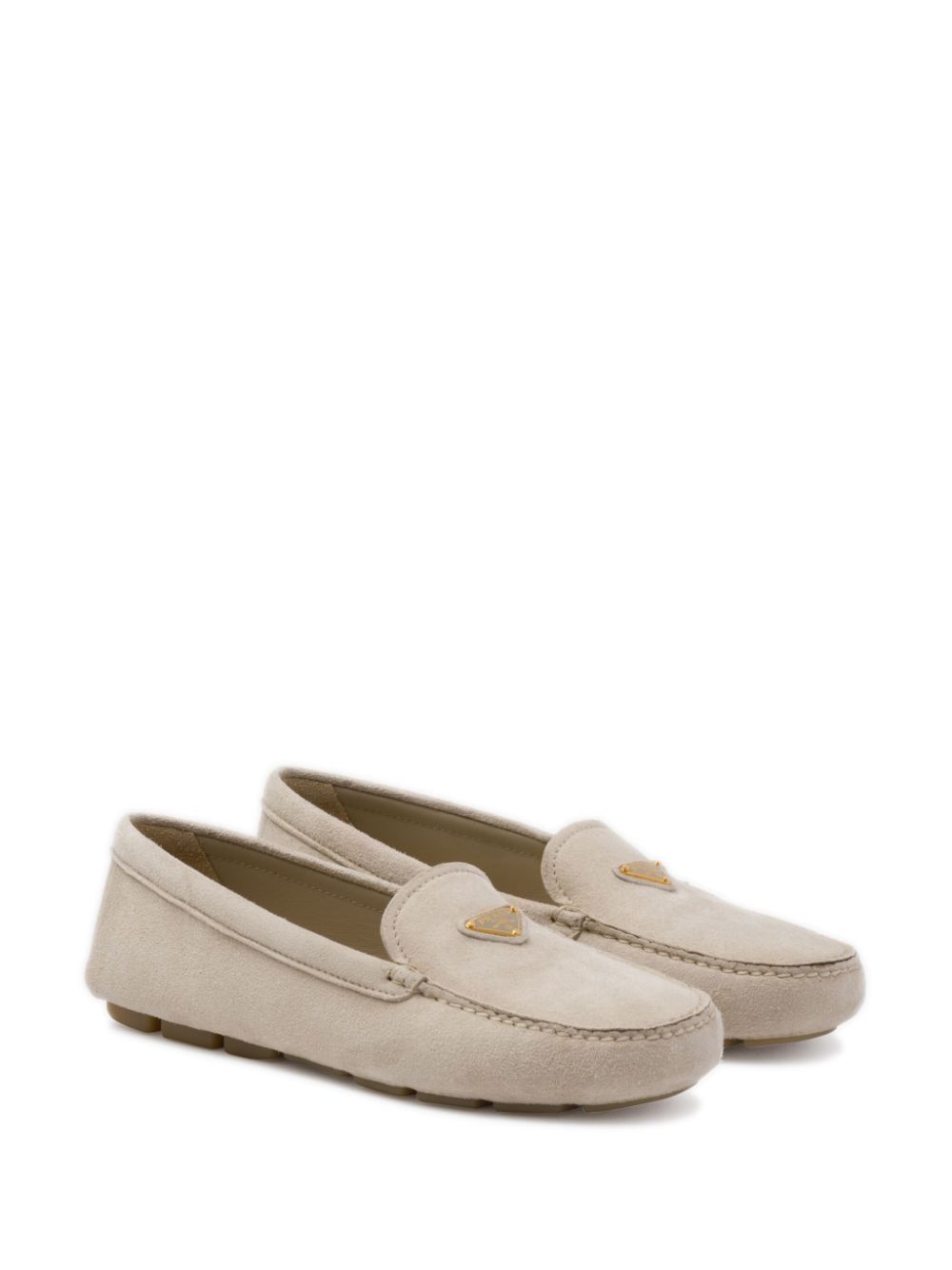 Prada Loafers met logo - Beige