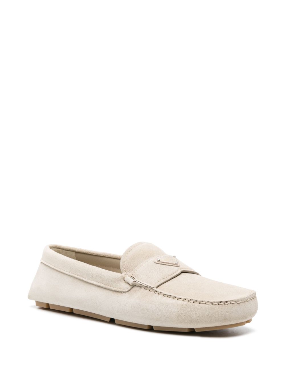 Prada Loafers met logo - Beige