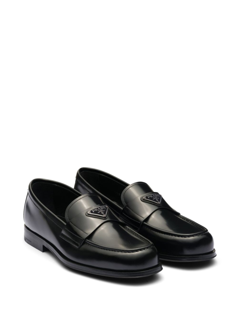 Prada Loafers met logo - Zwart