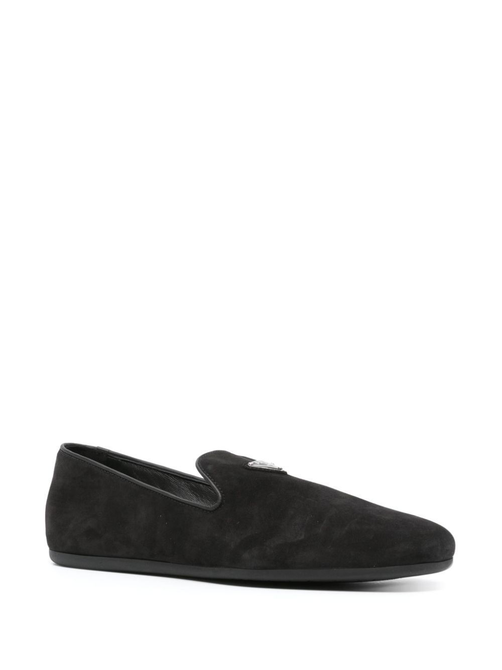 Prada Loafers met logo - Zwart