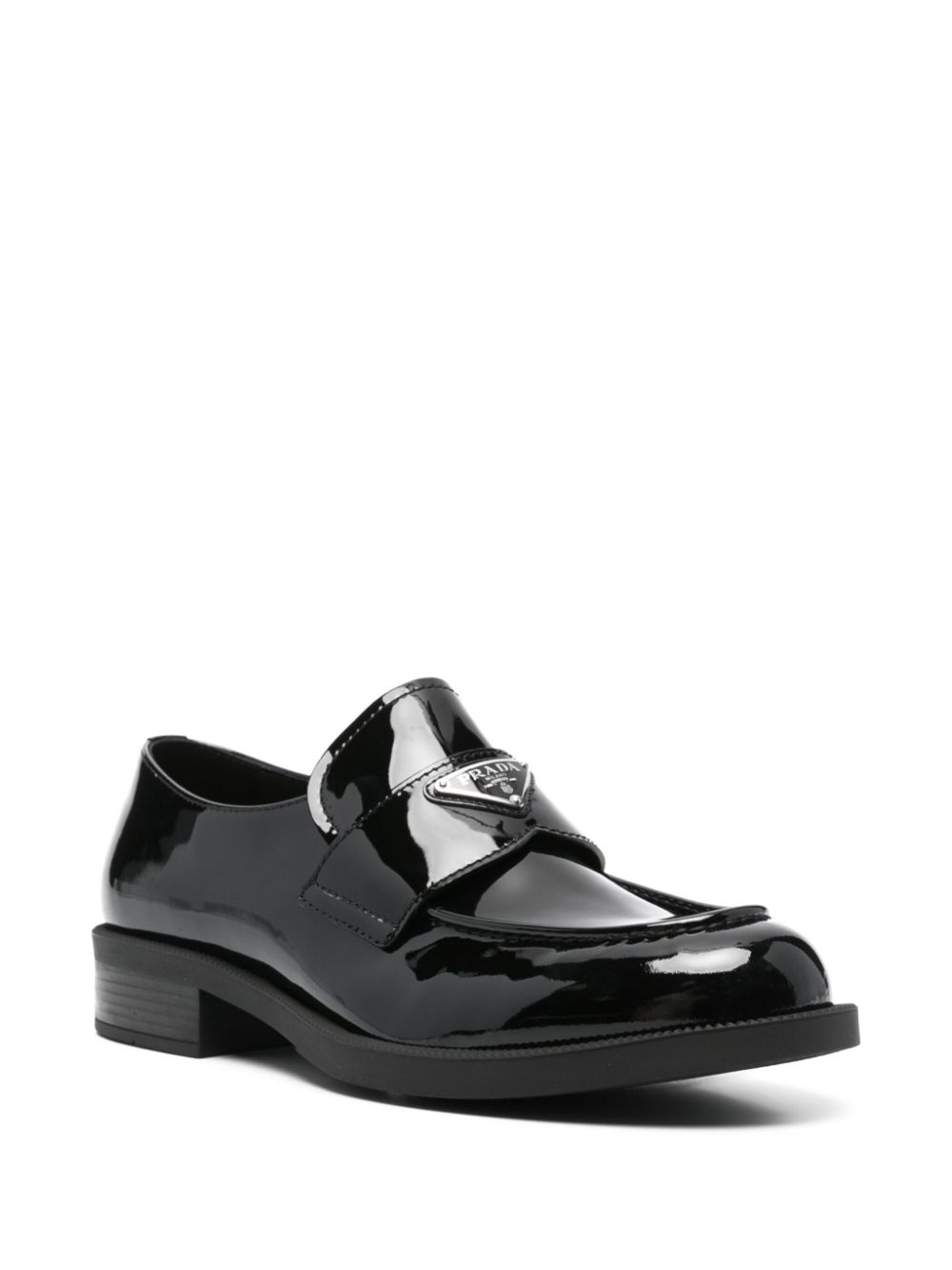 Prada Loafers met logo - Zwart