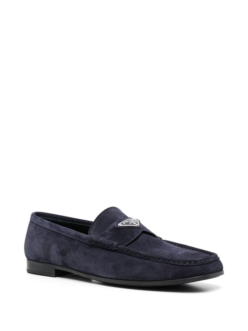 Prada Loafers met logoplakkaat - Blauw