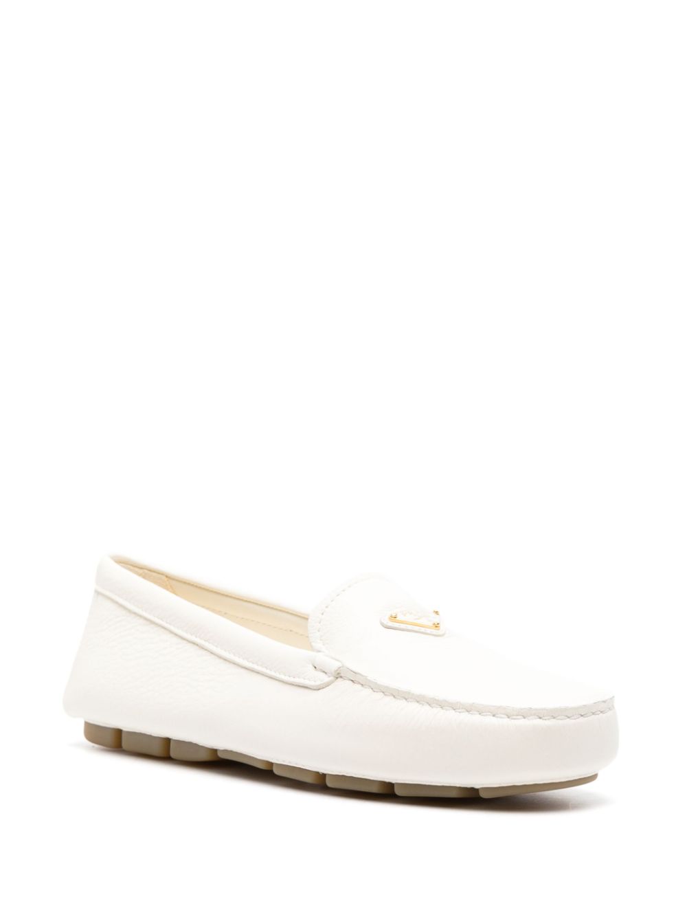 Prada Loafers met logoplakkaat - Wit