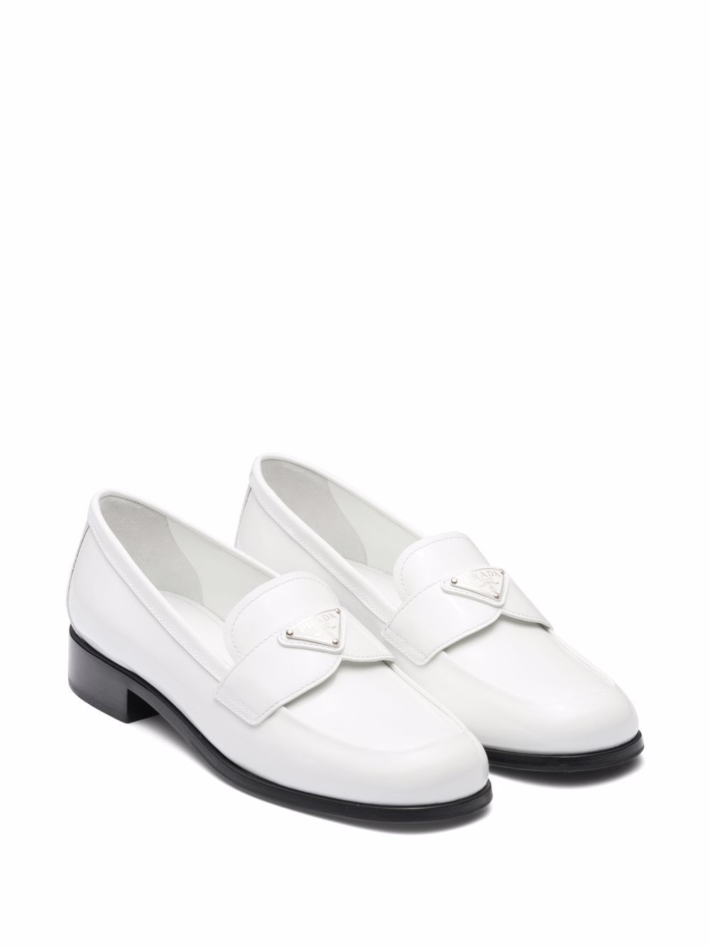 Prada Loafers met logoplakkaat - Wit