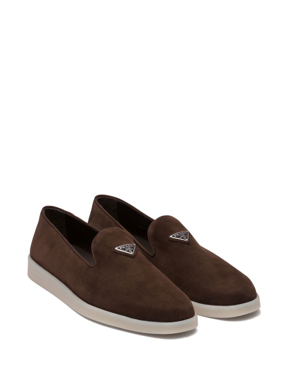 Prada Loafers met patch - Bruin