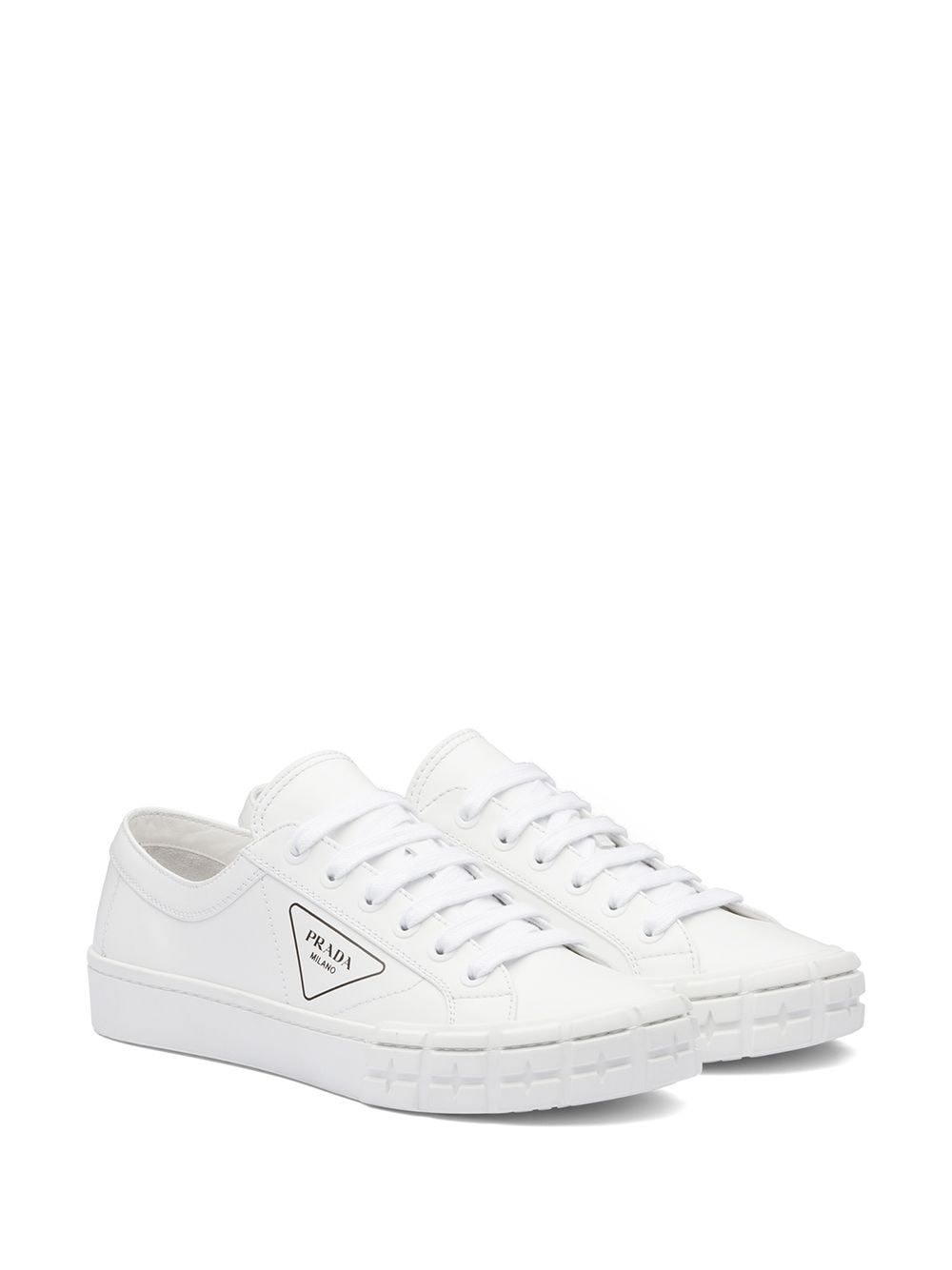 Prada Sneakers met logoprint - Wit