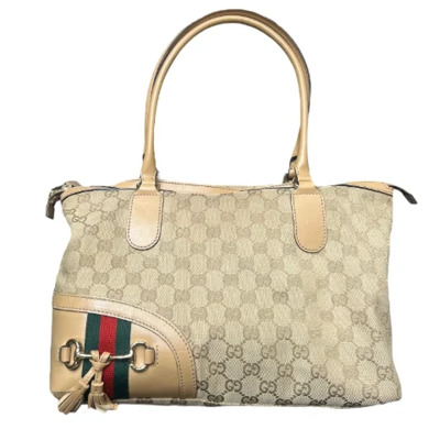 Pre-owned Canvas gucci-bags Gucci Vintage , Beige , Dames