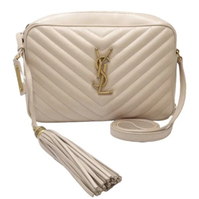 Pre-owned Leather shoulder-bags Yves Saint Laurent Vintage , Beige , Dames