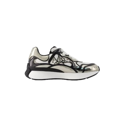 Pre-owned Leather sneakers Alexander McQueen Pre-owned , Beige , Heren