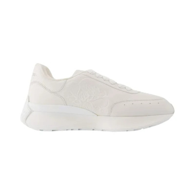 Pre-owned Leather sneakers Alexander McQueen Pre-owned , White , Heren