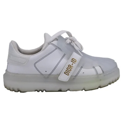 Pre-owned Leather sneakers Dior Vintage , White , Dames