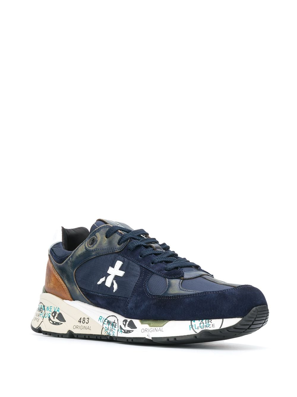 Premiata Mase sneakers met print - Blauw