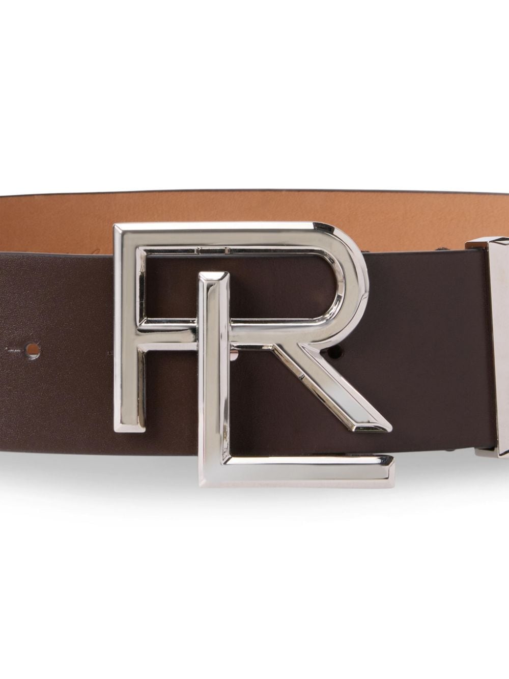 Ralph Lauren Collection Leren riem met logogesp - Bruin