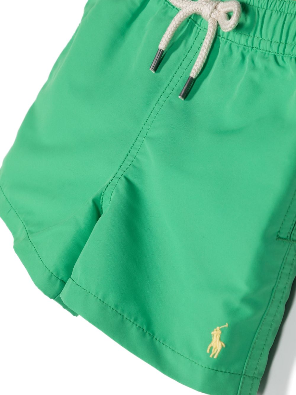 Ralph Lauren Kids Zwembroek met geborduurd logo - Groen