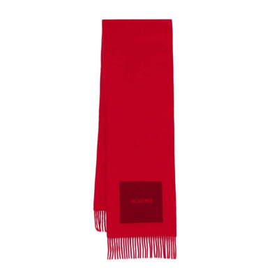 Rode Wol Logo Sjaal Wrap Jacquemus , Red , Unisex