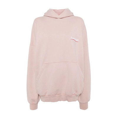 Roze Katoenen Hoodie Balenciaga , Pink , Dames