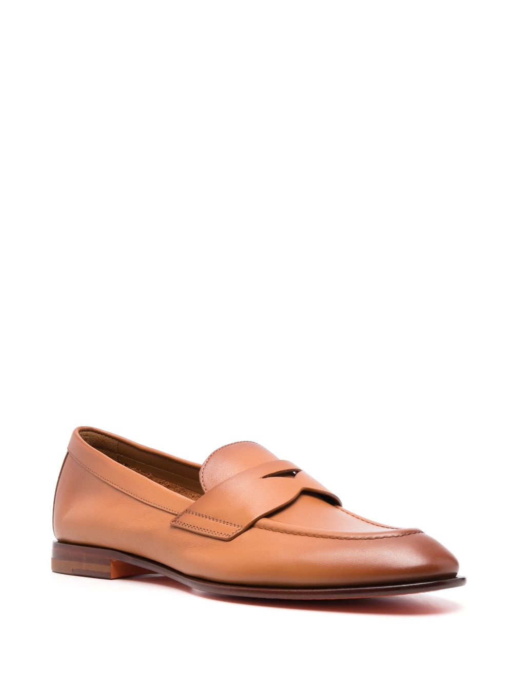 Santoni Loafers met platte zool - Bruin