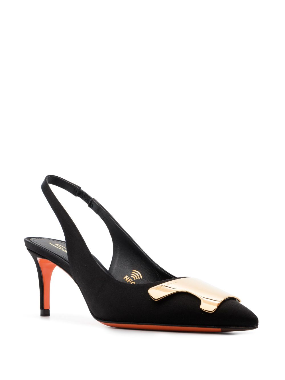 Santoni Sibille slingback pumps - Zwart