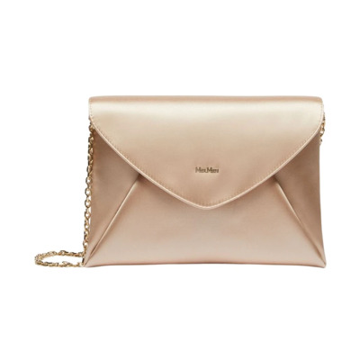 Satijnen Envelop Clutch met Kettingband Max Mara , Pink , Dames