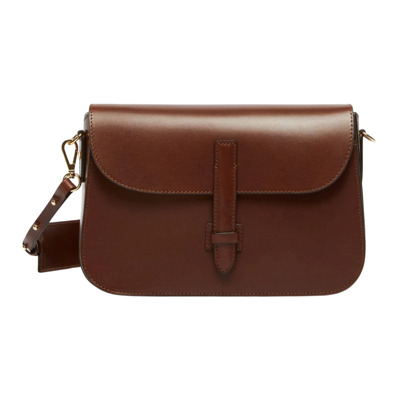 Schoudertas van plantaardig gelooid leer Max Mara Weekend , Brown , Dames