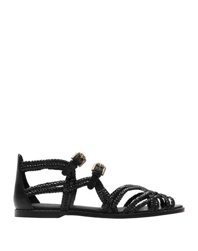 See By Chloé Woman Sandals Black Size 6 Calfskin, Textile fibers