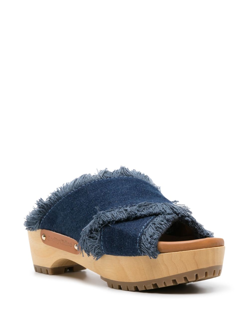 See by Chloé Denim 60mm sandalen met franje - Blauw