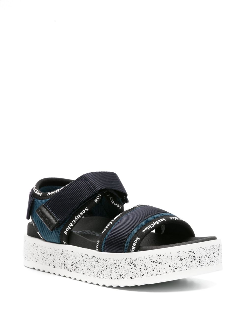 See by Chloé Pipper sandalen met plateauzool - Blauw