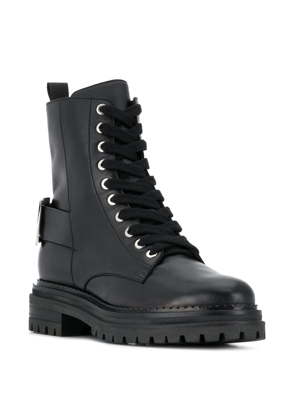 Sergio Rossi Combat boots met gesp - Zwart