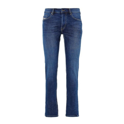 Slim-Fit Donkerblauwe Denim Jeans Diesel , Blue , Heren