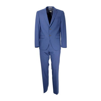 Slim Fit Elastische Wollen Pak in Blauw Hugo Boss , Blue , Heren