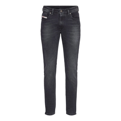 Slim Fit Zwarte Denim Jeans Diesel , Black , Heren