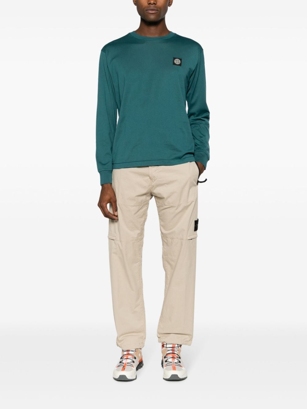 Stone Island Broek met Compass-logopatch - Bruin