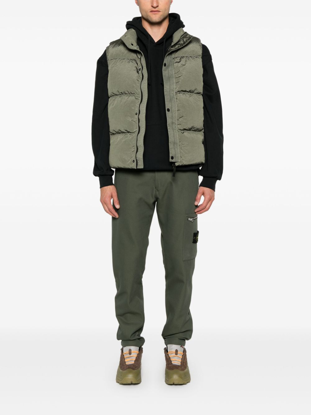 Stone Island Broek met Compass-logopatch - Groen