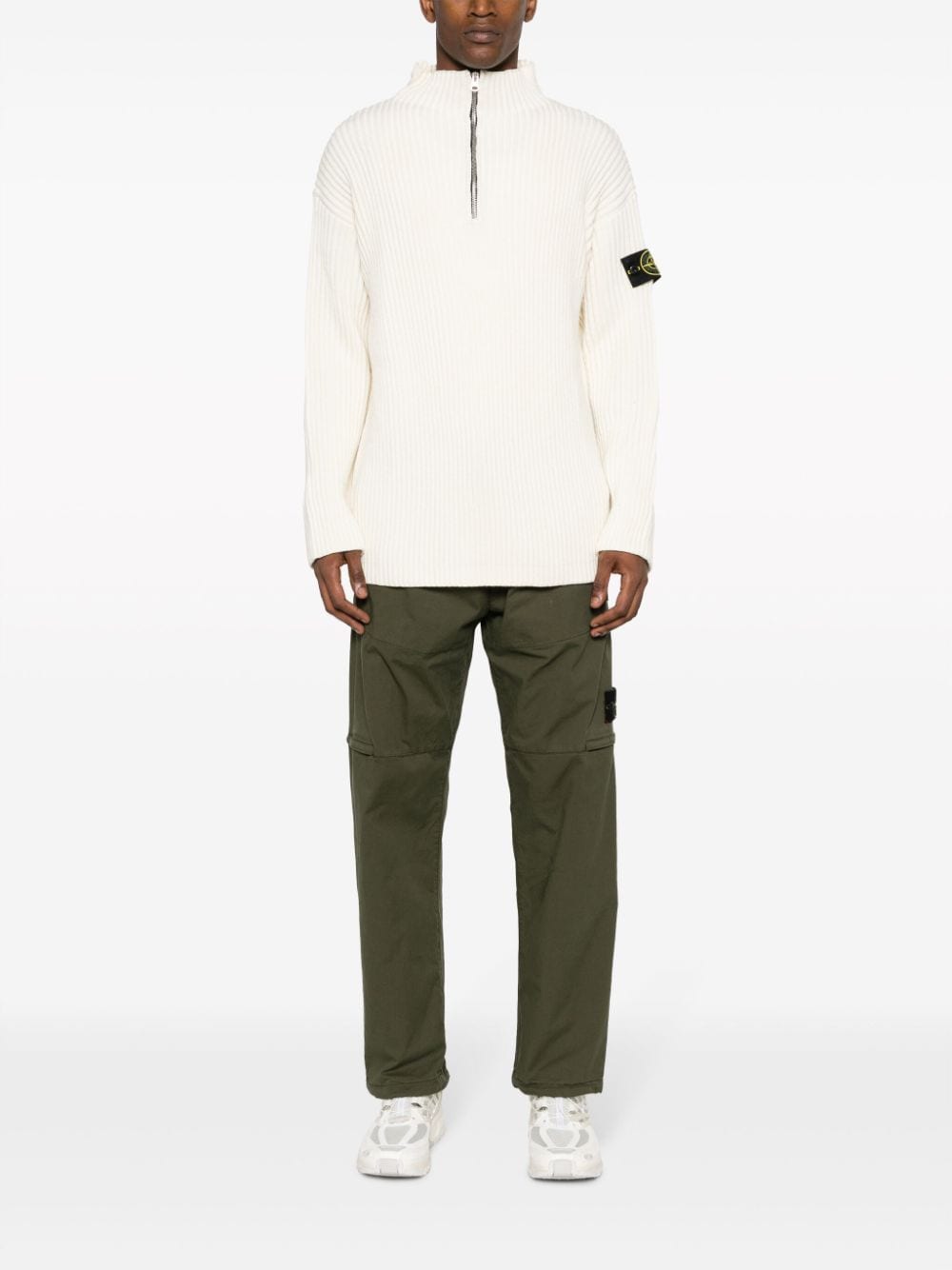 Stone Island Broek met Compass-logopatch - Groen