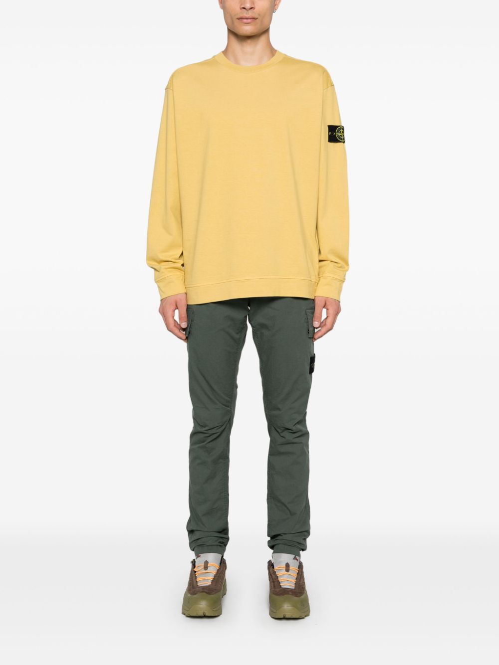 Stone Island Broek met Compass-logopatch - Groen