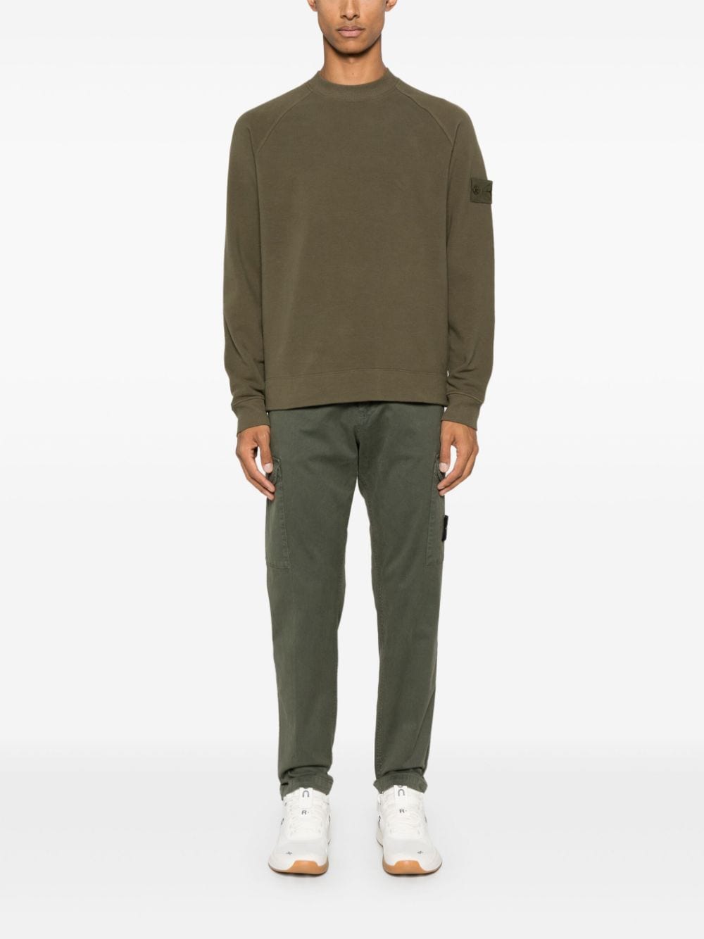 Stone Island Broek met twill afwerking - Groen