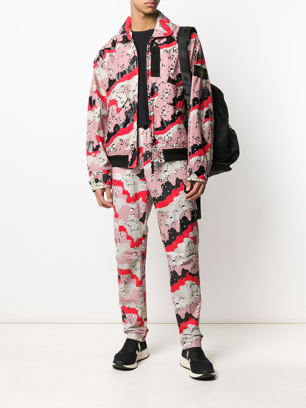 Stone Island Jas met abstracte print - Roze