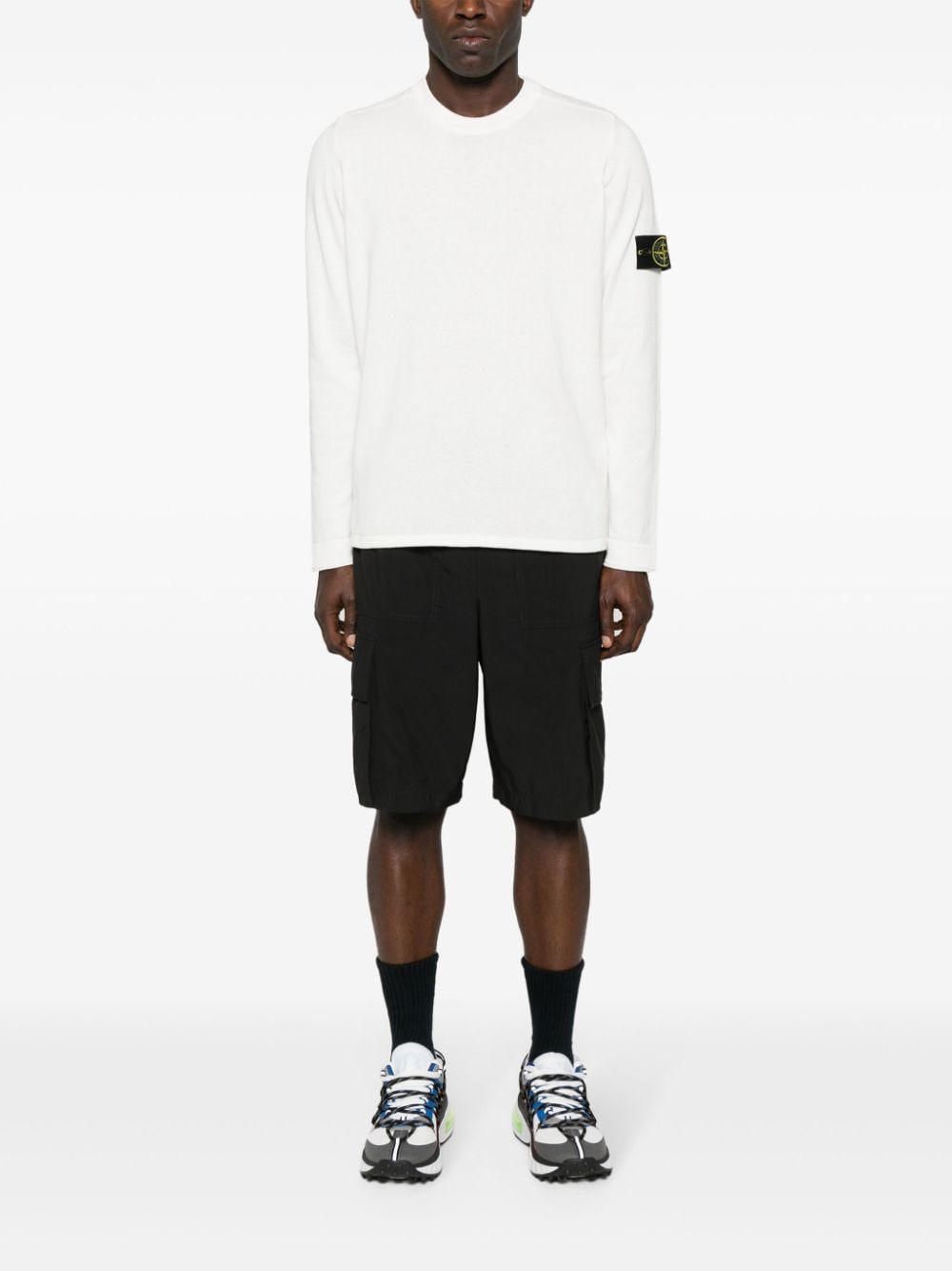 Stone Island Katoenen sweater met Compass-logopatch - Wit