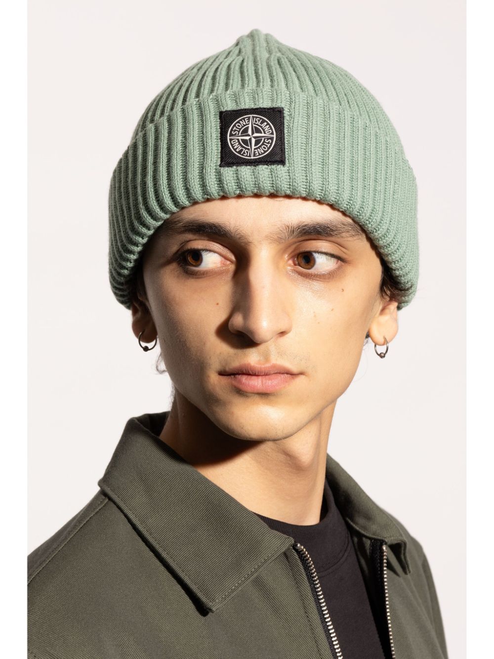 Stone Island Muts met Compass-logopatch - Groen