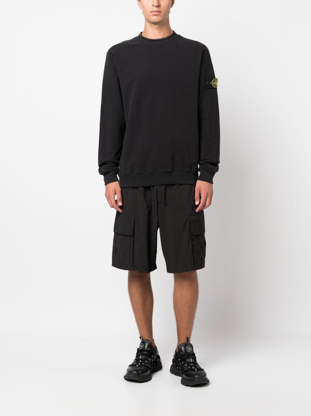 Stone Island Sweater met Compass-logo - Zwart