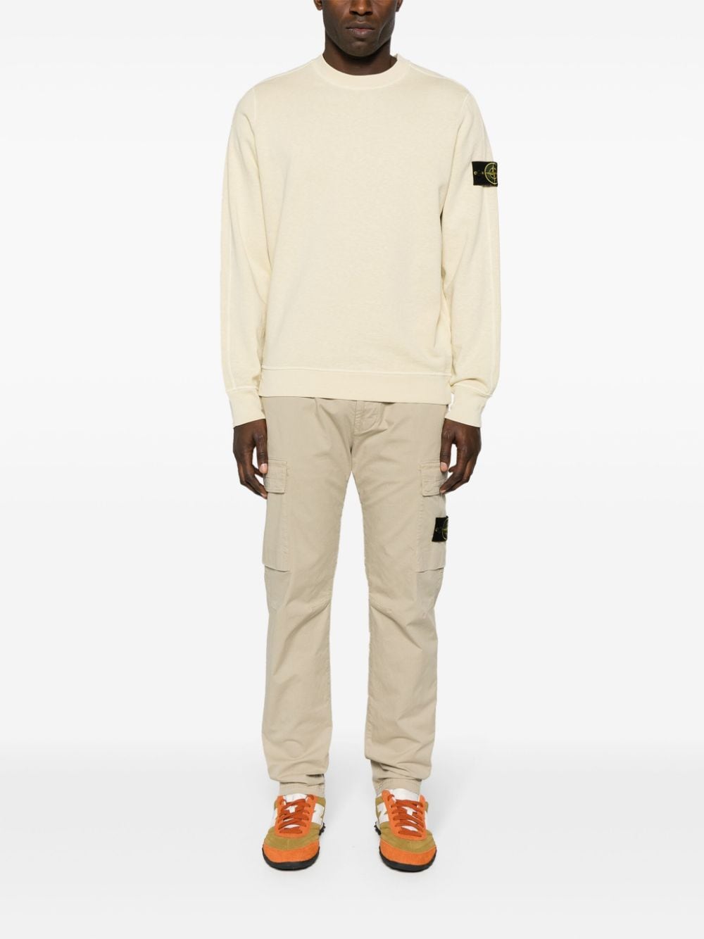 Stone Island Sweater met Compass-logopatch - Beige