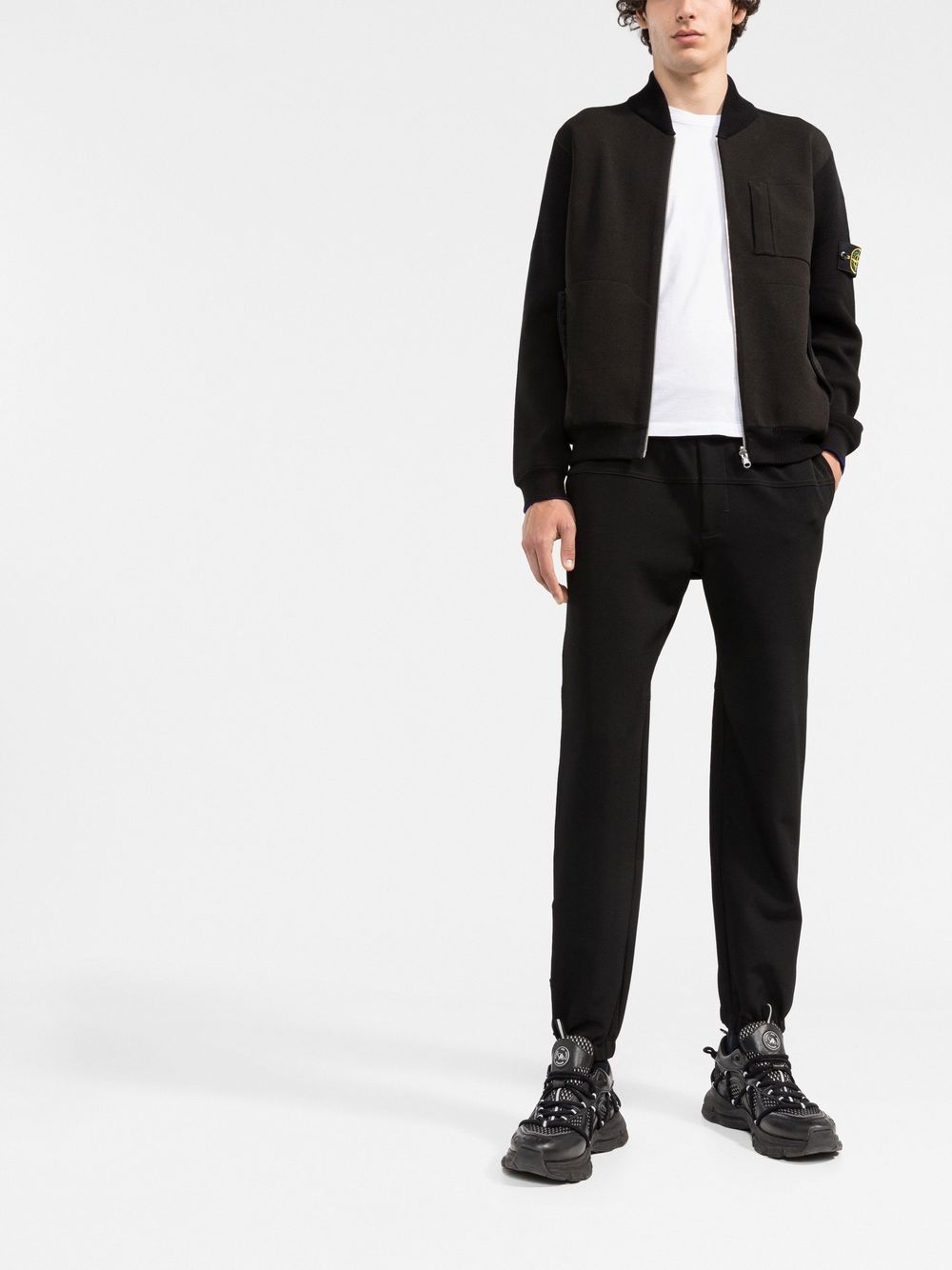 Stone Island Sweater met patch - Zwart