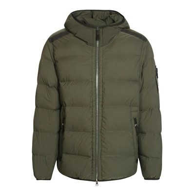 Stretch Hooded Puffer Jas Stone Island , Green , Heren