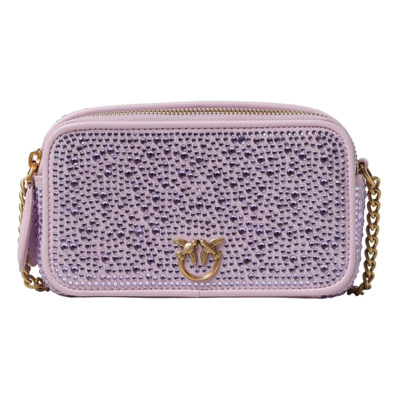 Suède Strass Camera Tas Pinko , Purple , Dames