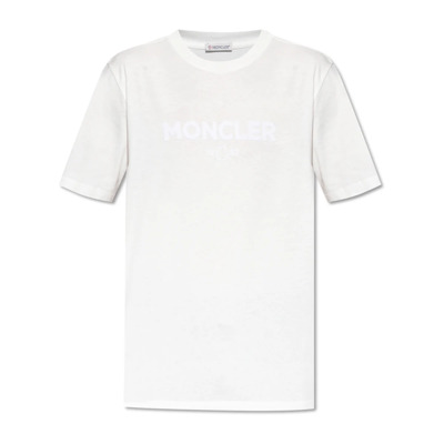 T-shirt met logo Moncler , White , Heren