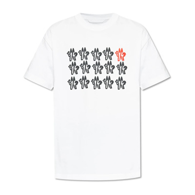 T-shirt met logo Moncler , White , Heren