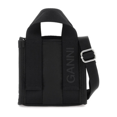 Tech Mini Tote Tas Ganni , Black , Dames