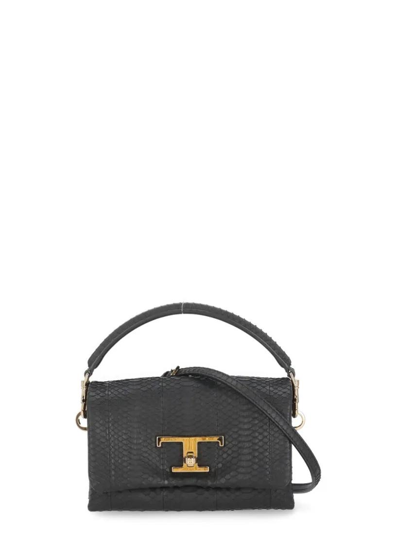 Tod's Crossbody bags - Black Python Leather Bag in zwart