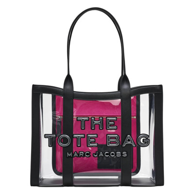 Transparante Medium Tote Tas met Zwarte Details Marc Jacobs , Black , Dames